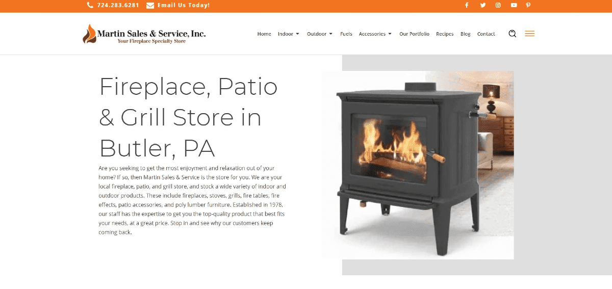 Martin Sales and Service Website Screen Shot