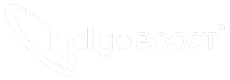 Indigo Boost Logo in White with trademark